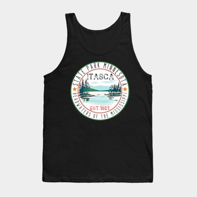 mississippi river,Funny Itasca State Park Minnesota Vintage Travel Decal Tank Top by masterpiecesai